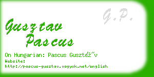 gusztav pascus business card